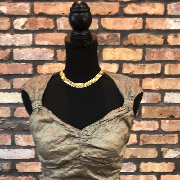 Etcetera Taupe Crinkle Dress - Picture 4 of 7